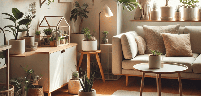 Como transformar apartamentos pequenos com plantas e vasos decorativos 